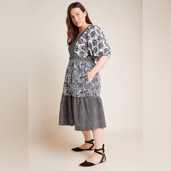 Blooming Print Adrienne Flounced Midi Dress - Picture 6 of 9